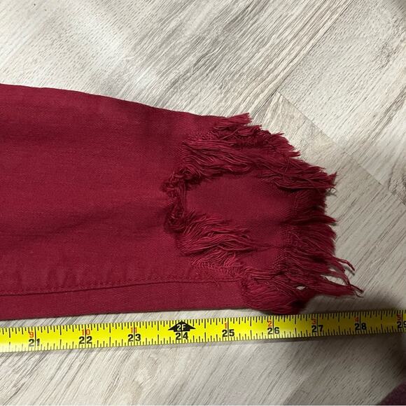 NWT Cello Red Skinny Jeans Shark Bite Frayed Hem - Picture 10 of 10